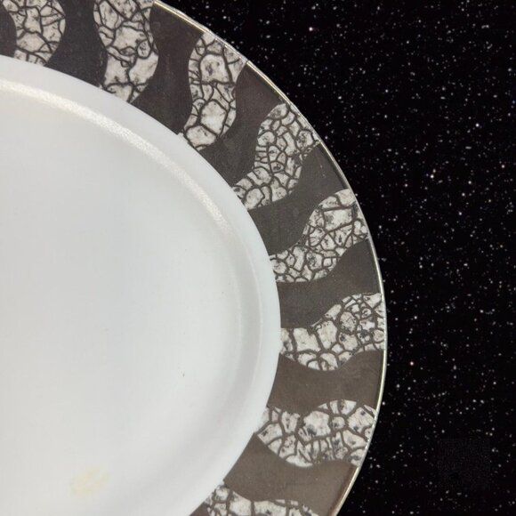 Michael Wainwright Pottery Large Platter Tray Dish Crackled Silver White Ceramic - Picture 2 of 10